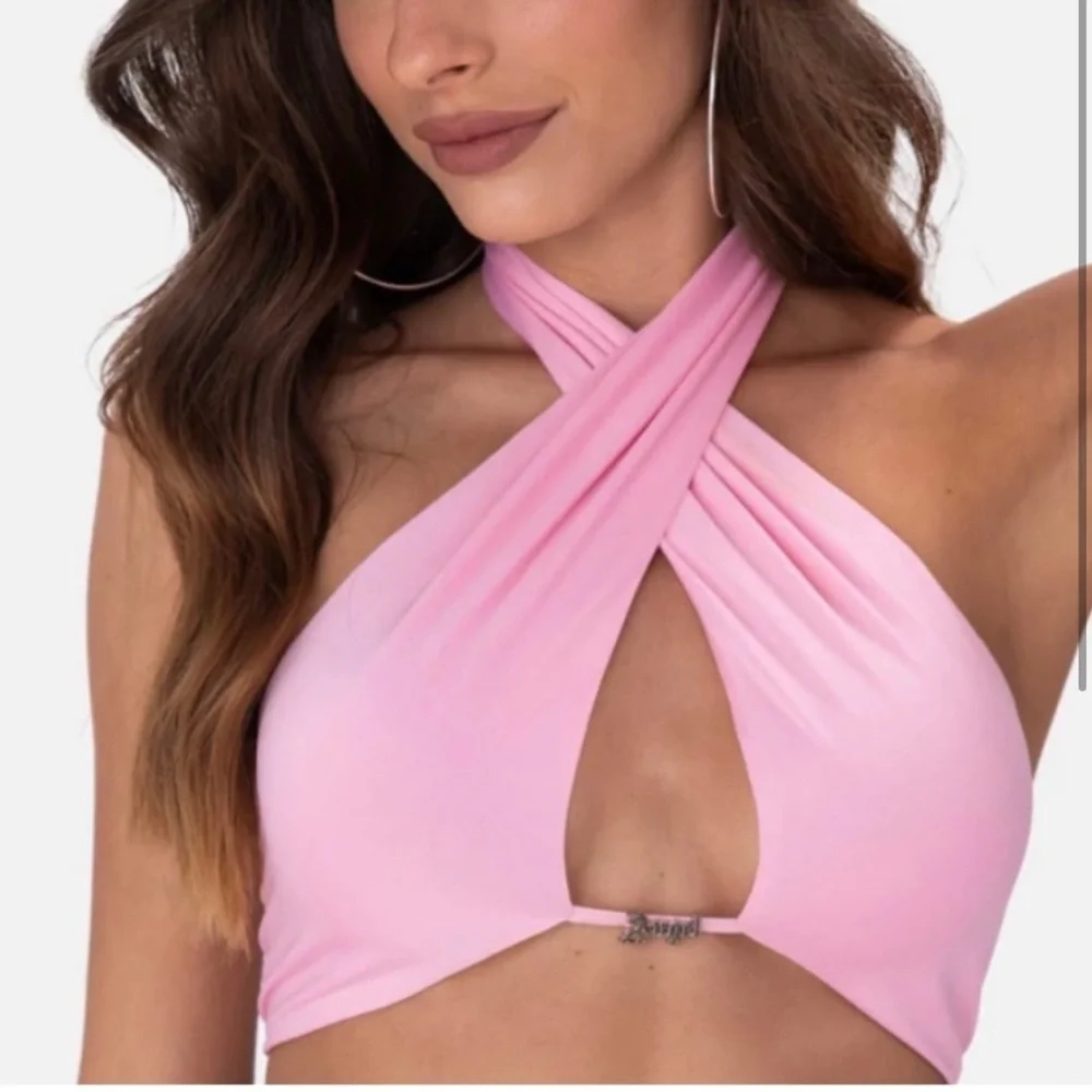 NWT Adika “Angel” Pink Halter Neck Women Top small - Picture 1 of 5